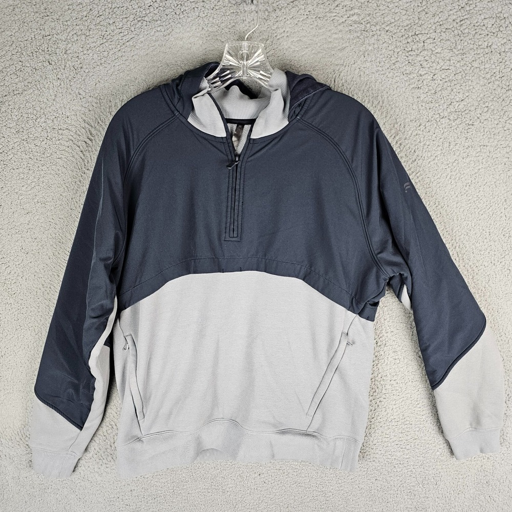 Fabletics Hoodie Mens M Gray Merger 1/4 Zip Performance Workout Softshell